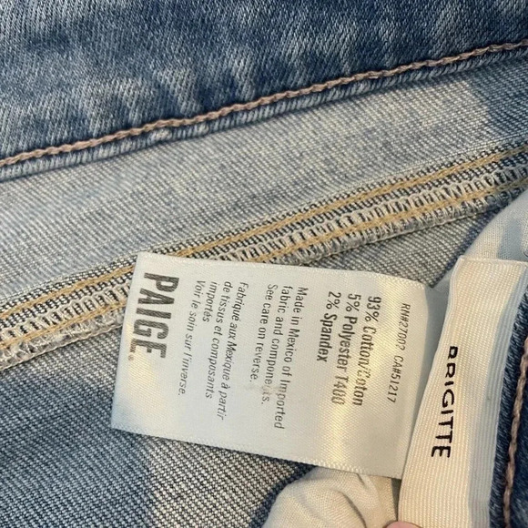 Paige Brigitte Womens Boyfriend Skinny Mid Rise Distressed Jeans Size 28 - Picture 9 of 11